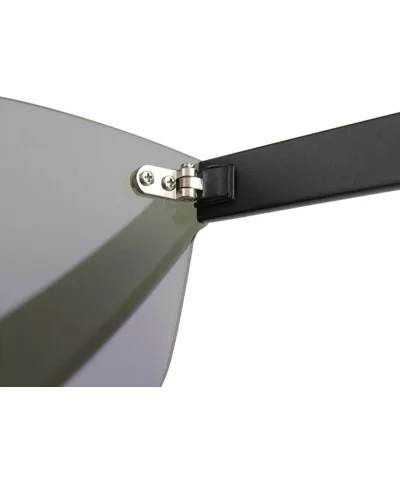 Rimless Mirrored Lens One Piece Sunglasses UV400 Protection for Women Men - Gray (Non-mirrored Lens) - CK18Y8EIO43 $7.87 Rimless