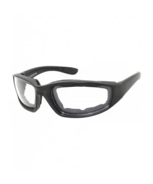 12 Wholesale Motorcycle Black Padded Foam Sport Glasses Colored Lens Sunglasses - 12-moto-black-clear - CW18DCE2NHS $23.98 Sport