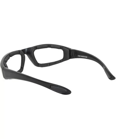 12 Wholesale Motorcycle Black Padded Foam Sport Glasses Colored Lens Sunglasses - 12-moto-black-clear - CW18DCE2NHS $23.98 Sport