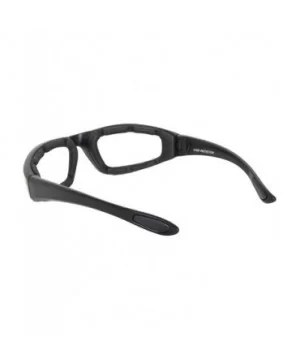 12 Wholesale Motorcycle Black Padded Foam Sport Glasses Colored Lens Sunglasses - 12-moto-black-clear - CW18DCE2NHS $23.98 Sport