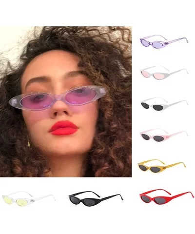 2019 Gift Idea!Retro Vintage Cateye Sunglasses for Women Men Clout Goggles Plastic Frame Glasses Unisex Eyewear - CX18OYYMT99...