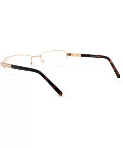 Reading Glasses Magnified Lens Half Rim Rectangular Spring Hinge - Gold - CJ18802DRS2 $7.10 Rectangular