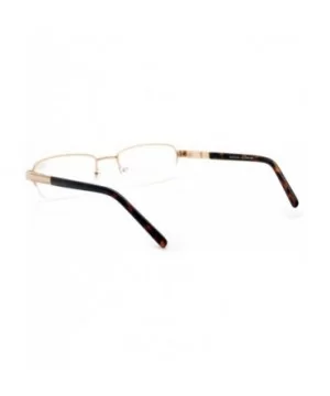 Reading Glasses Magnified Lens Half Rim Rectangular Spring Hinge - Gold - CJ18802DRS2 $7.10 Rectangular