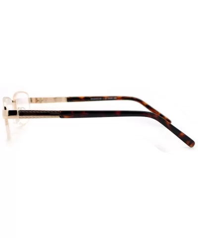 Reading Glasses Magnified Lens Half Rim Rectangular Spring Hinge - Gold - CJ18802DRS2 $7.10 Rectangular