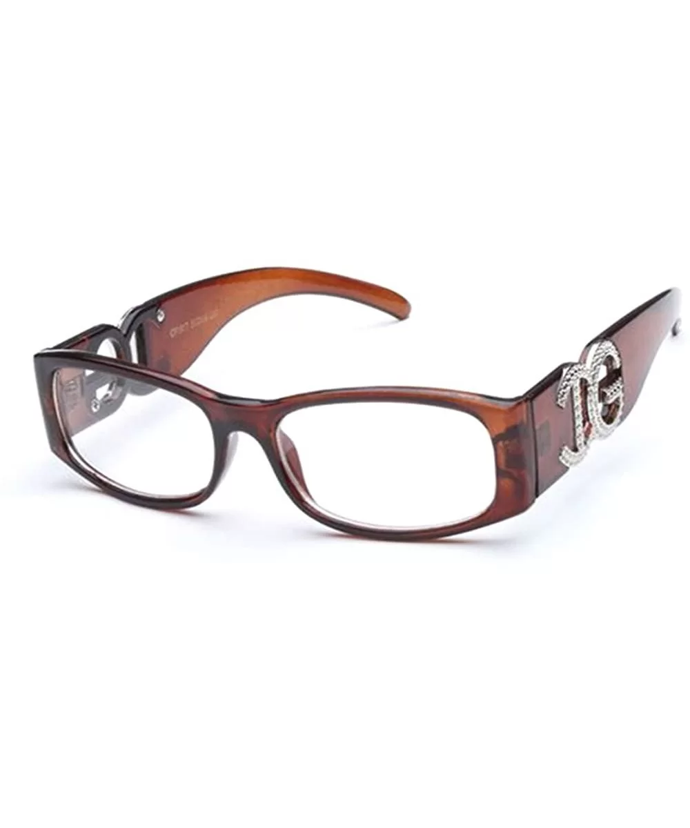 Clear Frame Square Comfortable Durable Quality Fashion Glasses - Brown - CO183EZLARD $5.87 Wayfarer