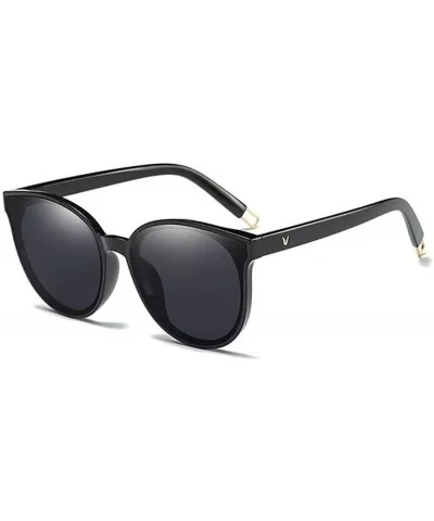 The Luxe Flat Top Oversized Cat Eye Sunglasses for Girls and Women - Black Black - C1193XKNYMK $38.94 Oversized