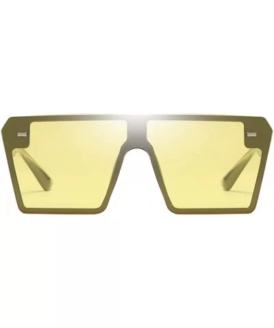 Rectangle Sunglasses Outdoor Oversized Frames Tinted Lens UV 400 Eyewear Shades - Yellow - CN190C57WL5 $8.47 Oversized