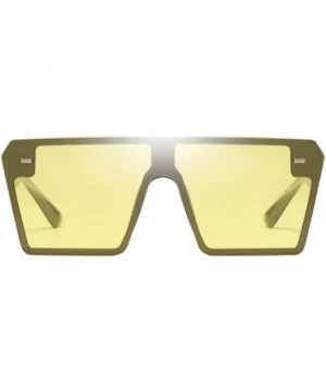 Rectangle Sunglasses Outdoor Oversized Frames Tinted Lens UV 400 Eyewear Shades - Yellow - CN190C57WL5 $8.47 Oversized