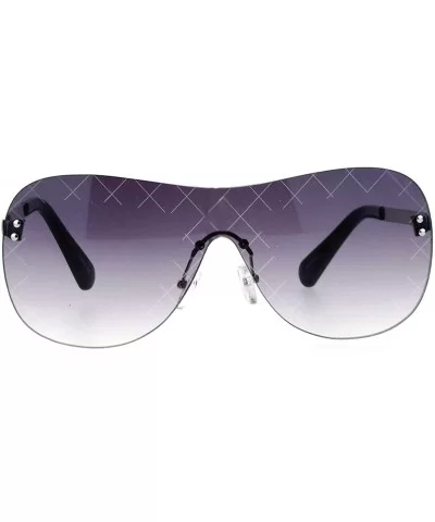 Futuristic Robot Shield Reflective Lens Pilot Sunglasses - Smoke - C912HJTTCX7 $9.15 Shield