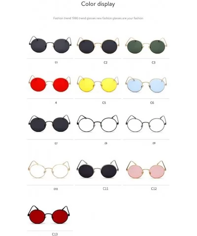 Men's Sunglasses Fashion Round Eyeglasses Metal Frame Women Driving Sun Glasses UV400 Protection Eyewear - CC18X4OQNX4 $12.07...