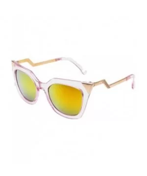 Women's Metal Triangle Cat's Eye Sunglasses Personality Style Sunglasses - Pink - C911ZSI9YOJ $5.56 Goggle