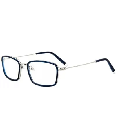 Men Square Eye Glasses Frame Women Vintage Spectacle Prescription Frame Eyewear - Blue - CI182IDTN9Y $6.93 Rimless