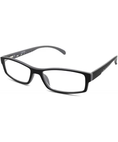 Soft Matte Black w/ 2 Tone Reading Glasses Spring Hinge 0.74 Oz - R1 Matte Black Matte Grey - CQ18WYCRMSD $15.81 Rectangular