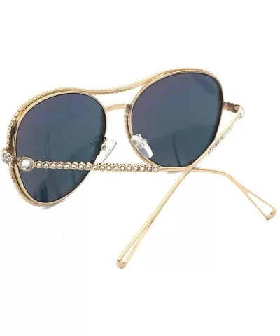 Female Fashion Custom Made Luxury Diamond Myopia Polarized Sunglasses Pilot Nearsighted Goggles - CC18TCUX3Y0 $21.33 Goggle