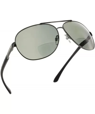 Fiore Aviator Polarized Bifocal Sunglasses Sun Readers Bi Focal Reading Glasses - Gunmetal Black - C7182YA40RT $34.26 Wrap