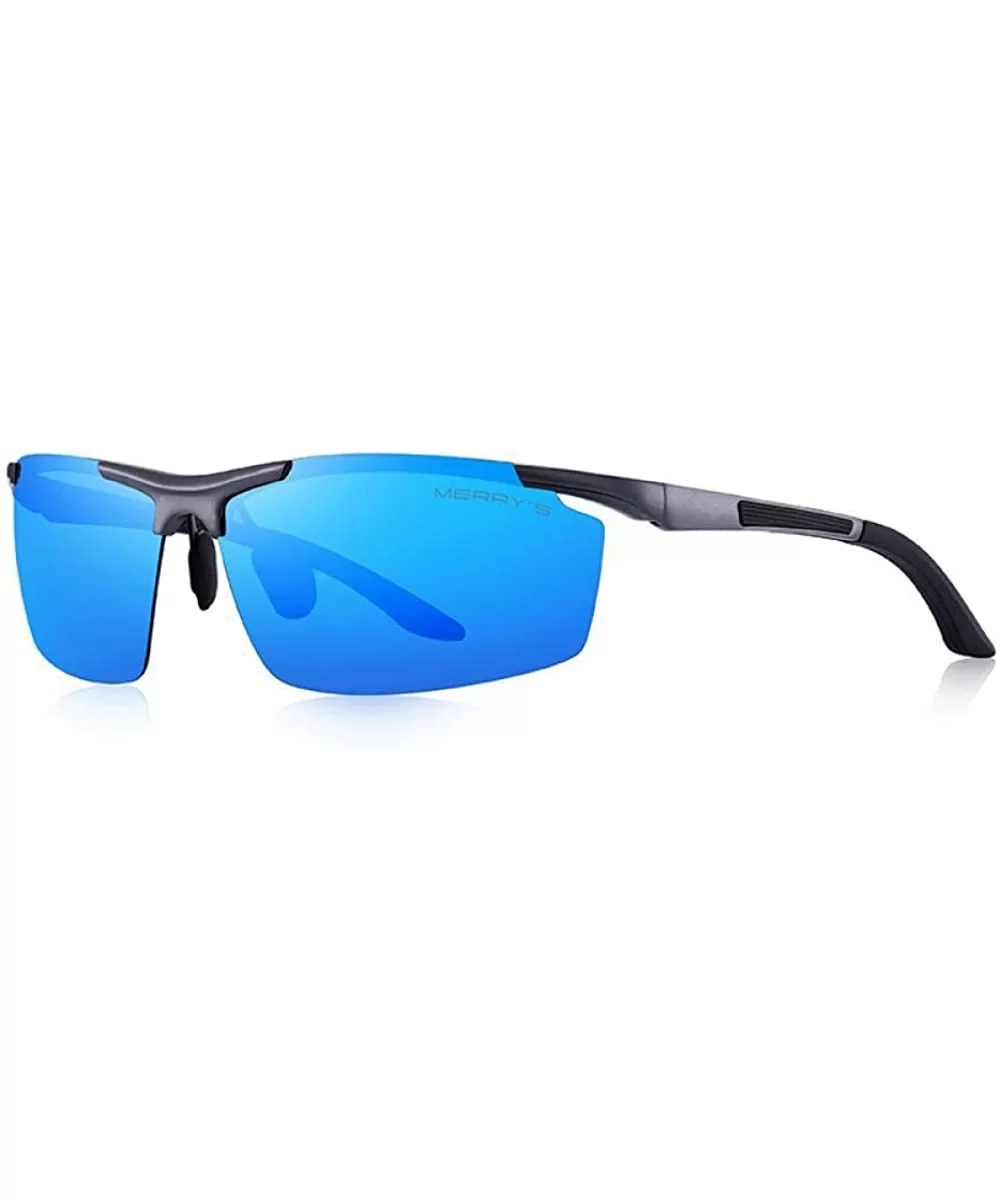 DESIGN Men Classic Aluminum Alloy Sunglasses HD Polarized Sunglasses C01 Black - C04 Gray Blue - CD18XDW9M7T $9.88 Aviator