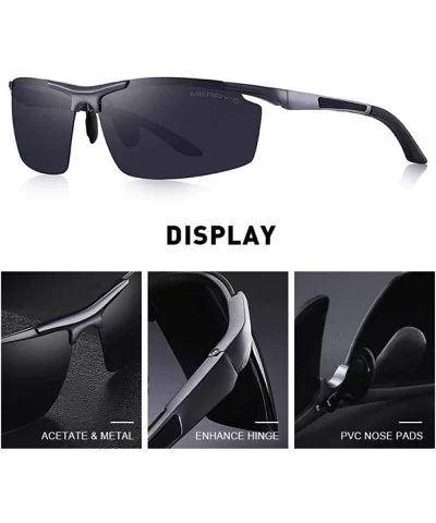 DESIGN Men Classic Aluminum Alloy Sunglasses HD Polarized Sunglasses C01 Black - C04 Gray Blue - CD18XDW9M7T $9.88 Aviator