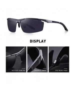 DESIGN Men Classic Aluminum Alloy Sunglasses HD Polarized Sunglasses C01 Black - C04 Gray Blue - CD18XDW9M7T $9.88 Aviator