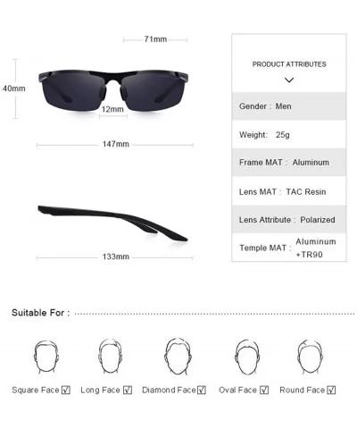 DESIGN Men Classic Aluminum Alloy Sunglasses HD Polarized Sunglasses C01 Black - C04 Gray Blue - CD18XDW9M7T $9.88 Aviator