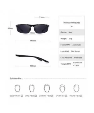 DESIGN Men Classic Aluminum Alloy Sunglasses HD Polarized Sunglasses C01 Black - C04 Gray Blue - CD18XDW9M7T $9.88 Aviator