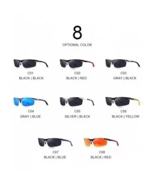 DESIGN Men Classic Aluminum Alloy Sunglasses HD Polarized Sunglasses C01 Black - C04 Gray Blue - CD18XDW9M7T $9.88 Aviator