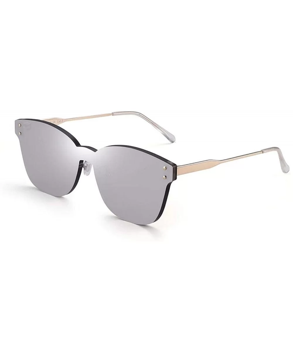 RimlThicken Women Sunlgasses One Piece Candy Color Sun Glasses For - C4 Mirror White - C4197Y6O2E3 $16.66 Rimless