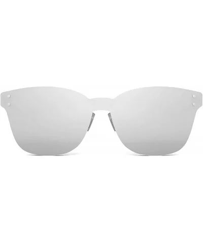 RimlThicken Women Sunlgasses One Piece Candy Color Sun Glasses For - C4 Mirror White - C4197Y6O2E3 $16.66 Rimless