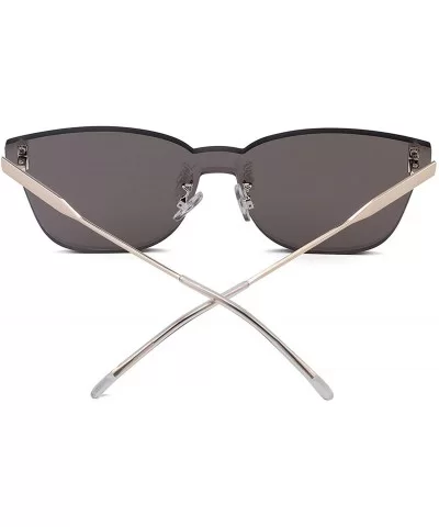 RimlThicken Women Sunlgasses One Piece Candy Color Sun Glasses For - C4 Mirror White - C4197Y6O2E3 $16.66 Rimless