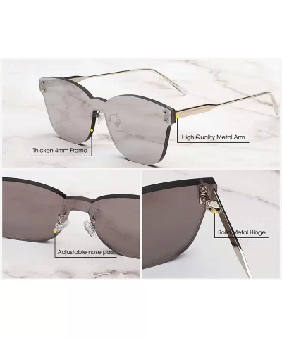 RimlThicken Women Sunlgasses One Piece Candy Color Sun Glasses For - C4 Mirror White - C4197Y6O2E3 $16.66 Rimless