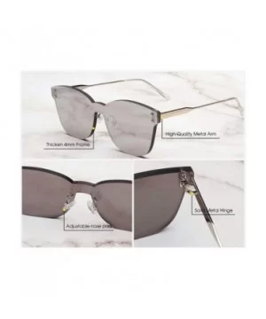 RimlThicken Women Sunlgasses One Piece Candy Color Sun Glasses For - C4 Mirror White - C4197Y6O2E3 $16.66 Rimless