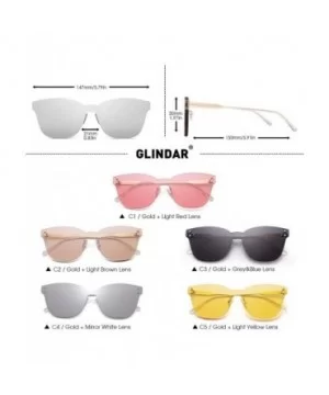 RimlThicken Women Sunlgasses One Piece Candy Color Sun Glasses For - C4 Mirror White - C4197Y6O2E3 $16.66 Rimless