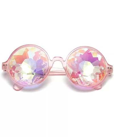 Kaleidoscope Glasses for Raves Rainbow Prism Diffraction Crystal Lenses - Pink - CA17YLGGC2S $8.04 Goggle