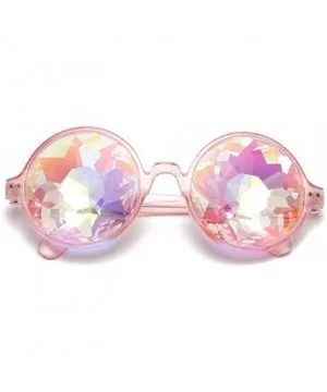 Kaleidoscope Glasses for Raves Rainbow Prism Diffraction Crystal Lenses - Pink - CA17YLGGC2S $8.04 Goggle