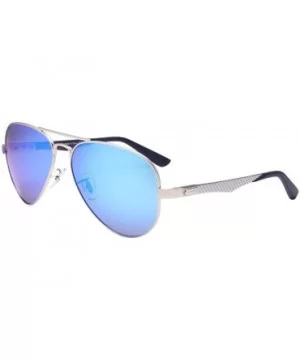 Polarized Womens Mens Aviator Metal Fashion Sunglasses UV Protection J808T - Blue - CG1858OWWU6 $22.00 Oversized