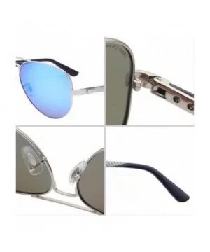 Polarized Womens Mens Aviator Metal Fashion Sunglasses UV Protection J808T - Blue - CG1858OWWU6 $22.00 Oversized