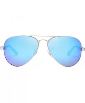 Polarized Womens Mens Aviator Metal Fashion Sunglasses UV Protection J808T - Blue - CG1858OWWU6 $22.00 Oversized