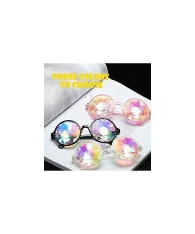 Kaleidoscope Glasses for Raves Rainbow Prism Diffraction Crystal Lenses - Pink - CA17YLGGC2S $8.04 Goggle