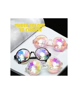 Kaleidoscope Glasses for Raves Rainbow Prism Diffraction Crystal Lenses - Pink - CA17YLGGC2S $8.04 Goggle