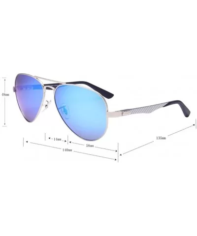 Polarized Womens Mens Aviator Metal Fashion Sunglasses UV Protection J808T - Blue - CG1858OWWU6 $22.00 Oversized