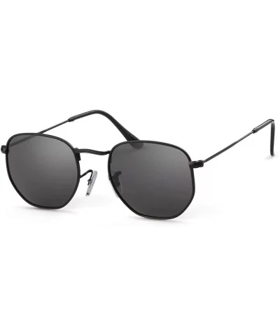 Hexagonal Polarized Sunglasses Men Women - Blackgray - CX18HXREW8N $8.52 Square