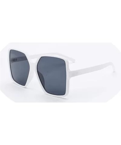 Sunglasses Women Ocean Candy Ladies Shades New Big Frame Sun Glasses - White Grey - CN18W9KGZ57 $9.37 Aviator