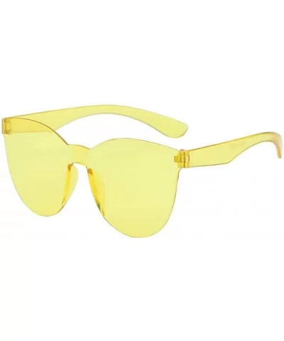 Fashion Jelly Design Style Sunglasses Sexy Retro Sunglasses Resin Lens Sunglasses - Unisex - Light Yellow - CS199Y3Z3RT $14.3...