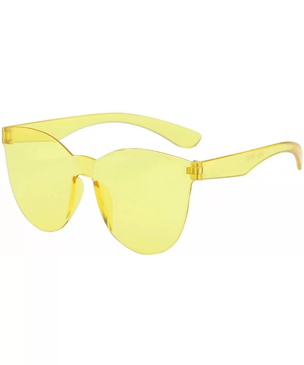 Fashion Jelly Design Style Sunglasses Sexy Retro Sunglasses Resin Lens Sunglasses - Unisex - Light Yellow - CS199Y3Z3RT $14.3...