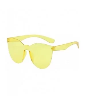 Fashion Jelly Design Style Sunglasses Sexy Retro Sunglasses Resin Lens Sunglasses - Unisex - Light Yellow - CS199Y3Z3RT $14.3...