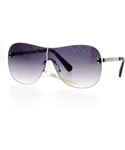 Futuristic Robot Shield Reflective Lens Pilot Sunglasses - Smoke - C912HJTTCX7 $9.15 Shield