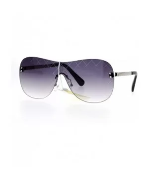 Futuristic Robot Shield Reflective Lens Pilot Sunglasses - Smoke - C912HJTTCX7 $9.15 Shield