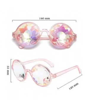 Kaleidoscope Glasses for Raves Rainbow Prism Diffraction Crystal Lenses - Pink - CA17YLGGC2S $8.04 Goggle