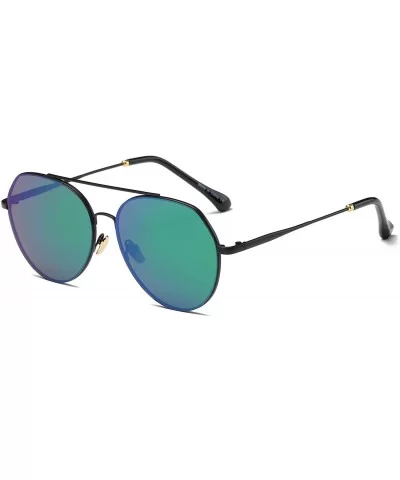 Classic Mirrored Fashion Aviator Sunglasses - Green - CM18WR9SZ5W $15.61 Aviator