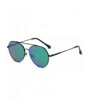 Classic Mirrored Fashion Aviator Sunglasses - Green - CM18WR9SZ5W $15.61 Aviator