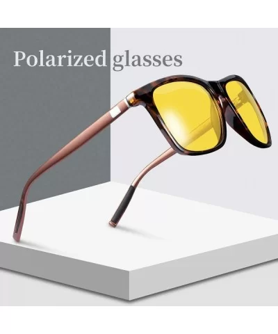 Polarized Sunglasses Driving Blocking Eyeglasses - Yellow - CC18YMEYQAQ $12.32 Rectangular